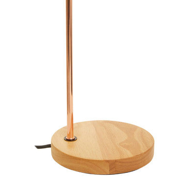 Shiny Copper Curved Table Lamp