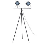 Two Spotlight Matte Black Tripod Floor Lamp