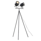 Two Spotlight Matte Black Tripod Floor Lamp