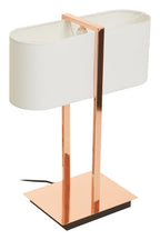 Copper Finish Table Lamp with White Linen Shade