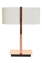 Copper Finish Table Lamp with White Linen Shade