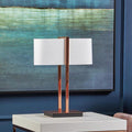 Copper Finish Table Lamp with White Linen Shade