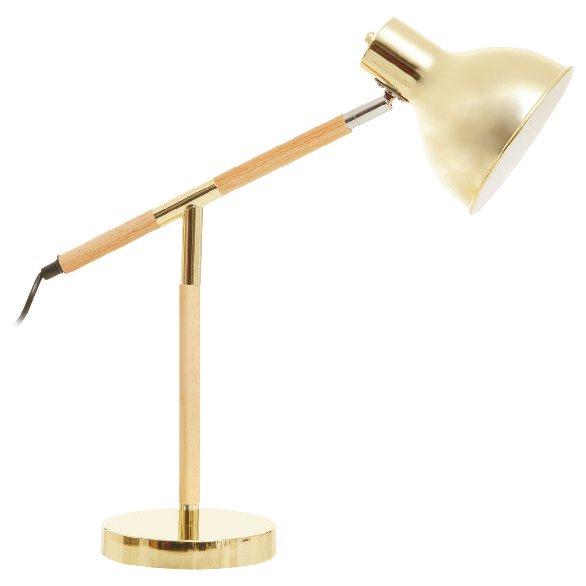 Adjustable Desk Lamp in Shiny Brass Finish