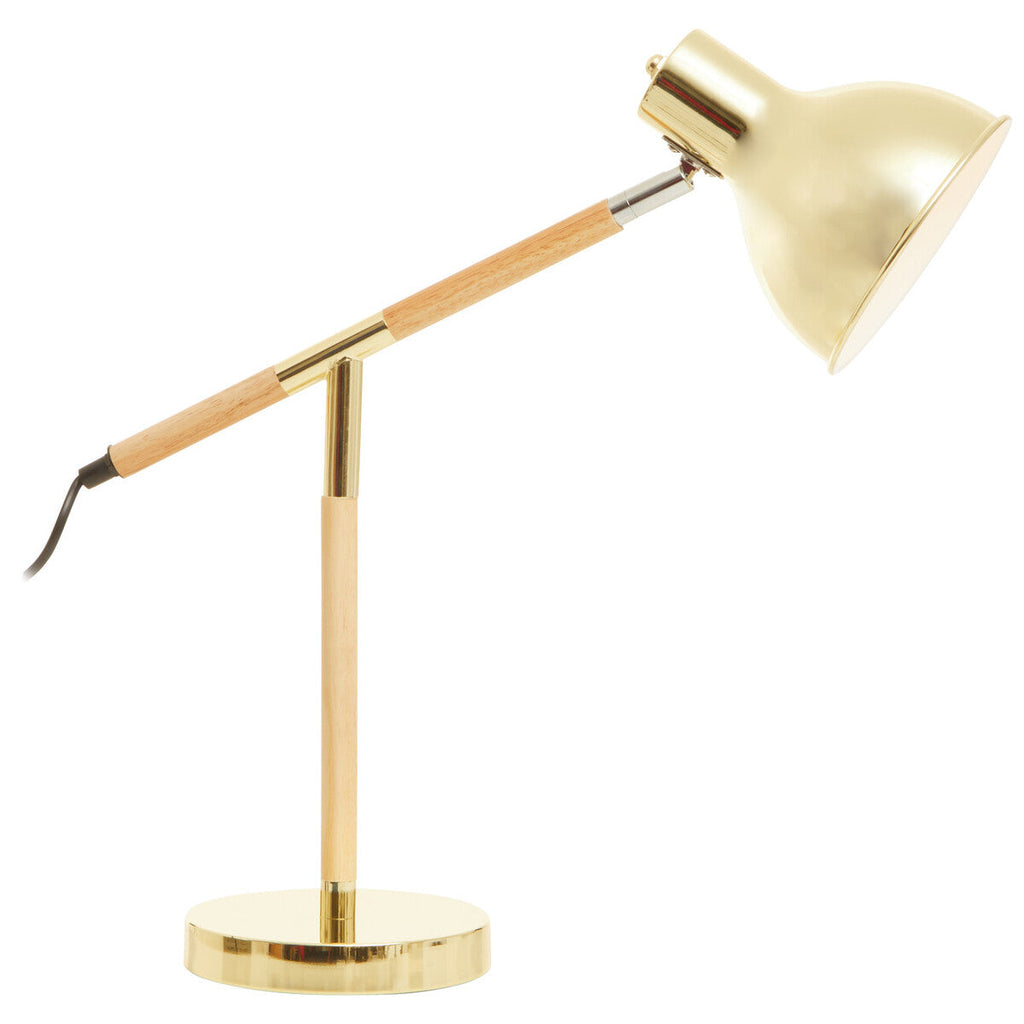 Adjustable Desk Lamp in Shiny Brass Finish