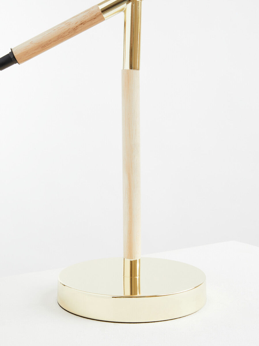 Adjustable Desk Lamp in Shiny Brass Finish