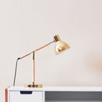 Adjustable Desk Lamp in Shiny Brass Finish
