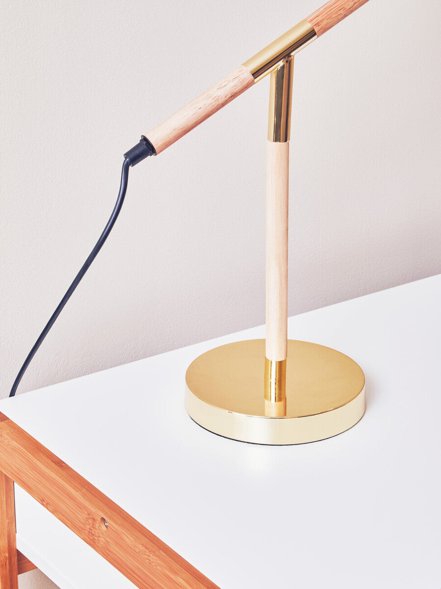 Adjustable Desk Lamp in Shiny Brass Finish