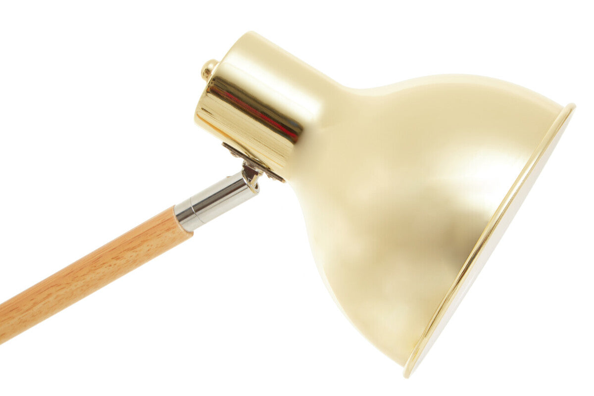 Adjustable Desk Lamp in Shiny Brass Finish