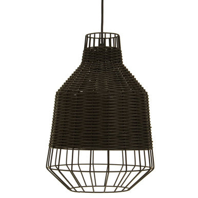 Black Rattan Pendant Light