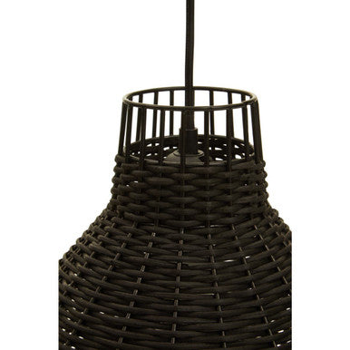 Black Rattan Pendant Light