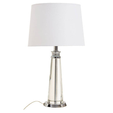 Clear Crystal Table Lamp with Chrome Base