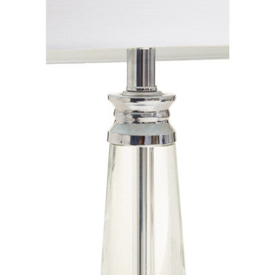 Clear Crystal Table Lamp with Chrome Base