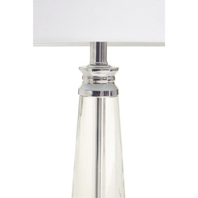 Clear Crystal Table Lamp with Chrome Base