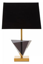 Smoked Crystal Table Lamp with Gold Metal