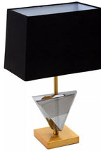 Smoked Crystal Table Lamp with Gold Metal