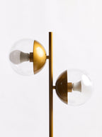 Two Light Gold and Black Marble Table Lamp
