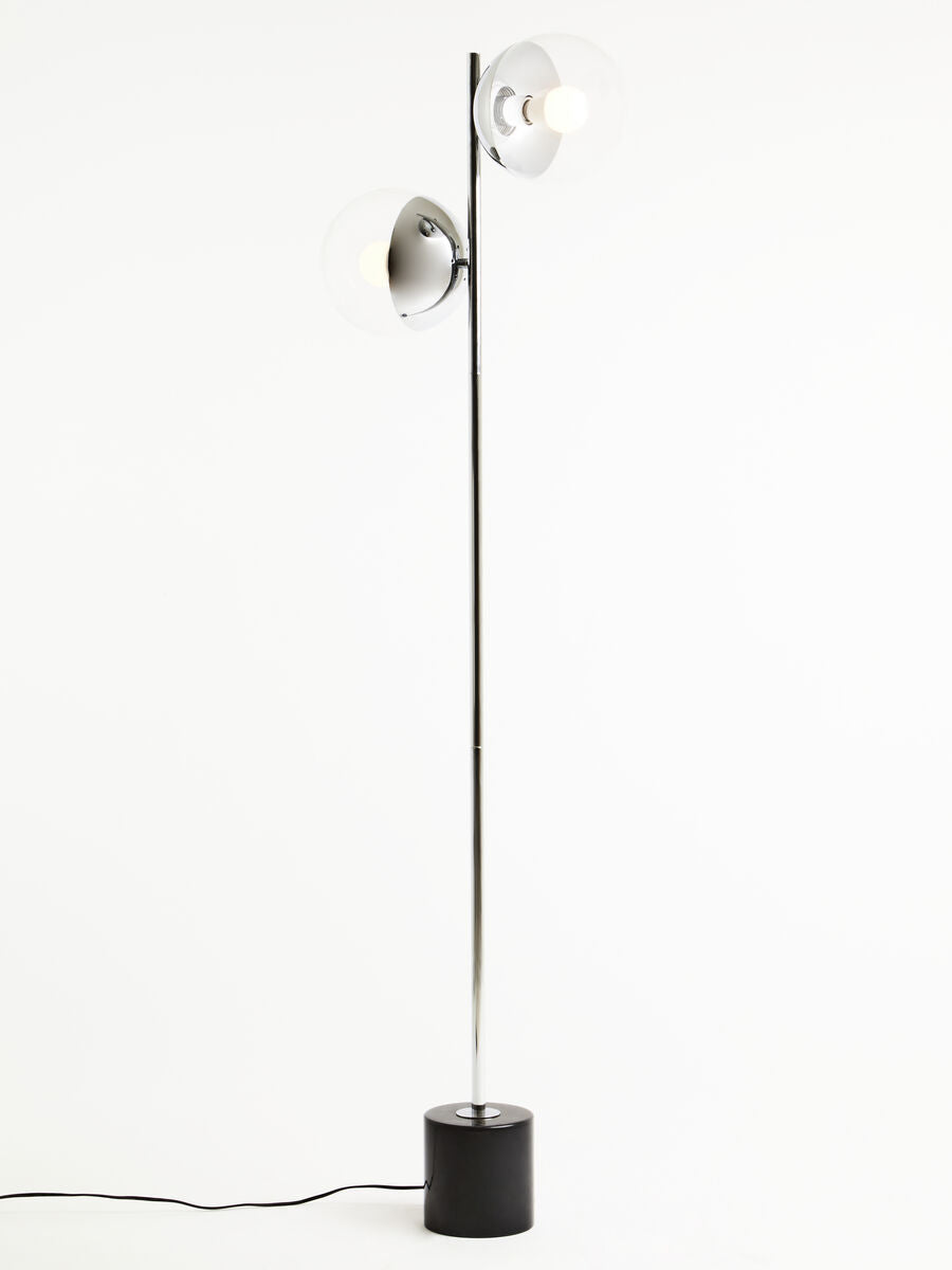 Silver Finish Metal Floor Lamp