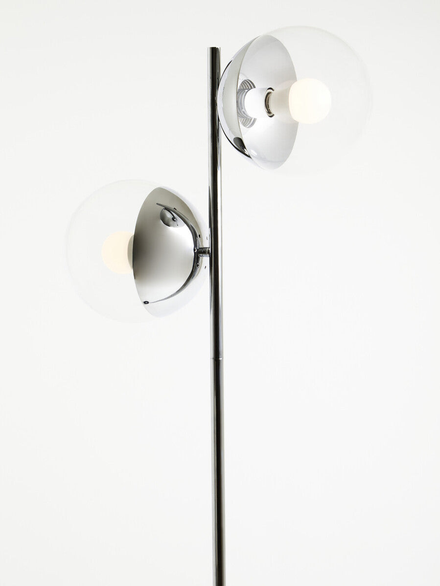 Silver Finish Metal Floor Lamp