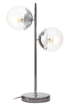 Two Light Silver and Black Marble Table Lamp