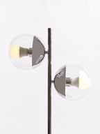 Two Light Silver and Black Marble Table Lamp