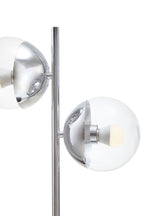Two Light Silver and Black Marble Table Lamp
