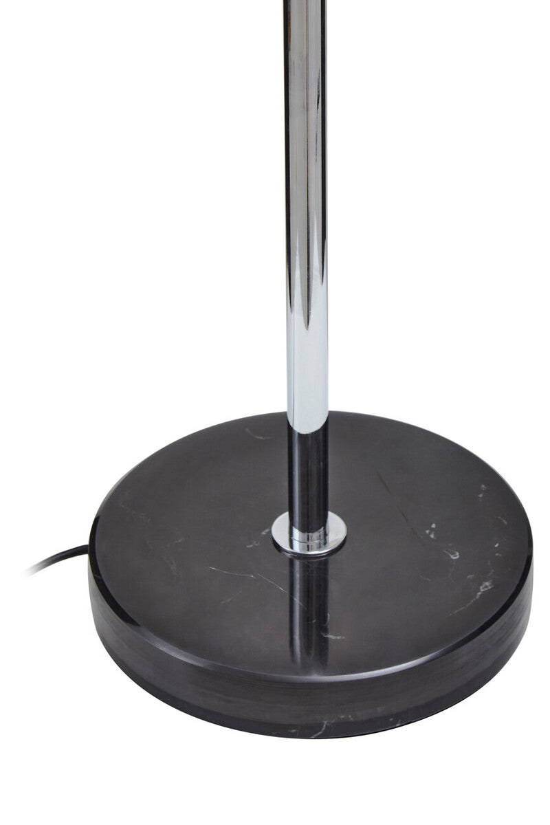 Two Light Silver and Black Marble Table Lamp