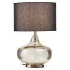 Silver Glass with Black Shade Table Lamp