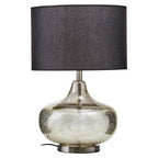 Silver Glass with Black Shade Table Lamp