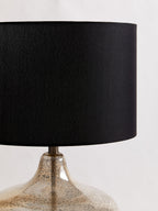 Silver Glass with Black Shade Table Lamp