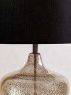 Silver Glass with Black Shade Table Lamp
