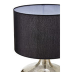 Silver Glass with Black Shade Table Lamp