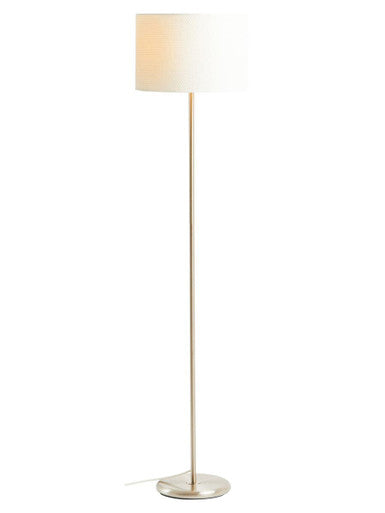 Cream Waffle Effect Shade Floor Lamp