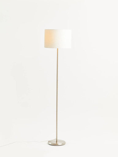 Cream Waffle Effect Shade Floor Lamp