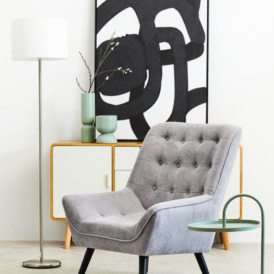 Cream Waffle Effect Shade Floor Lamp