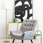 Cream Waffle Effect Shade Floor Lamp