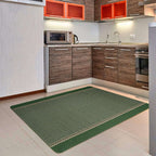 Washable Designer Bordered Green Rug