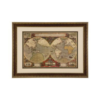 Framed World Map Wall Art