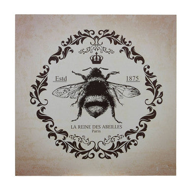 Bee French Lettering Wall Plaque