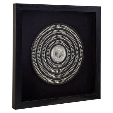 Framed Silver Disc Wall Art