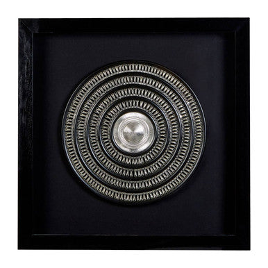 Framed Silver Disc Wall Art