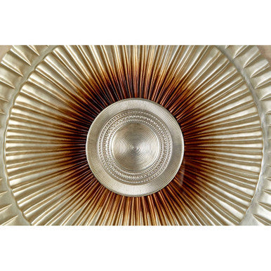 Framed Silver Round Carving Wall Art