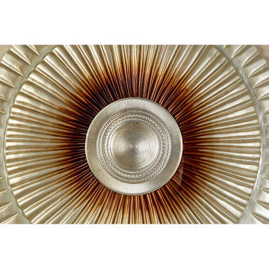 Framed Silver Round Carving Wall Art