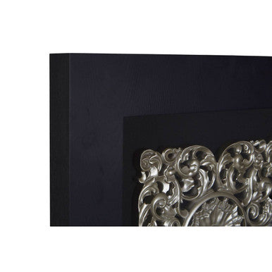 Framed Silver MDF Filigree Carving Wall Art