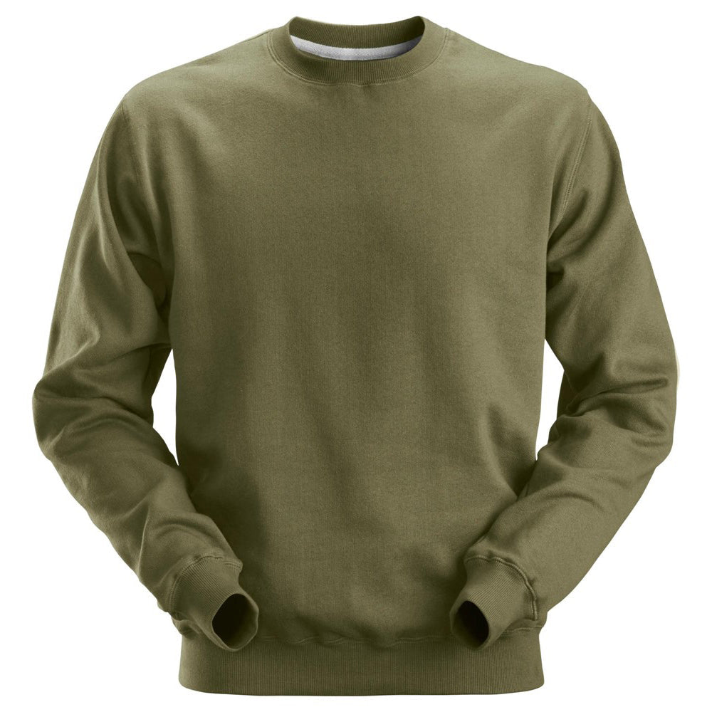 Snickers 2810 Plain Crew Neck Sweatshirt Jumper Various Colours Khaki Green