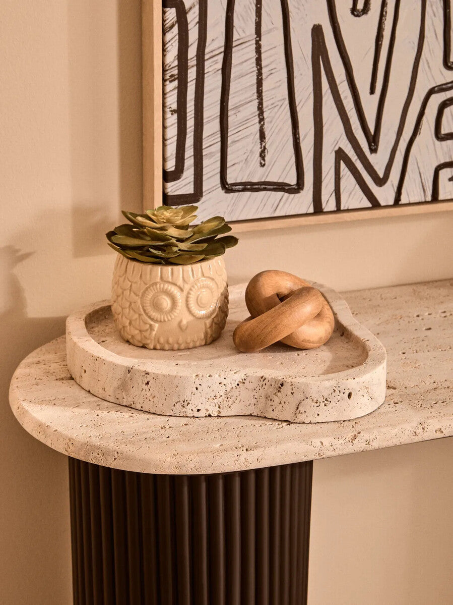 Large Succulent in Grey Ceramic Owl Pot