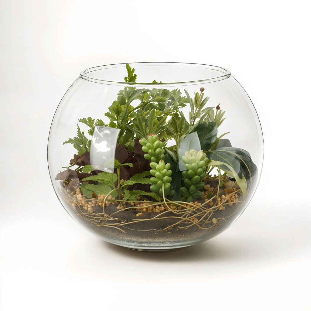 Large Glass Pot Mixed Succulent Terrarium