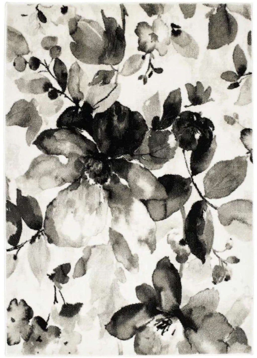 Watercolour Floral Design Rug - Grey 160X230 cm