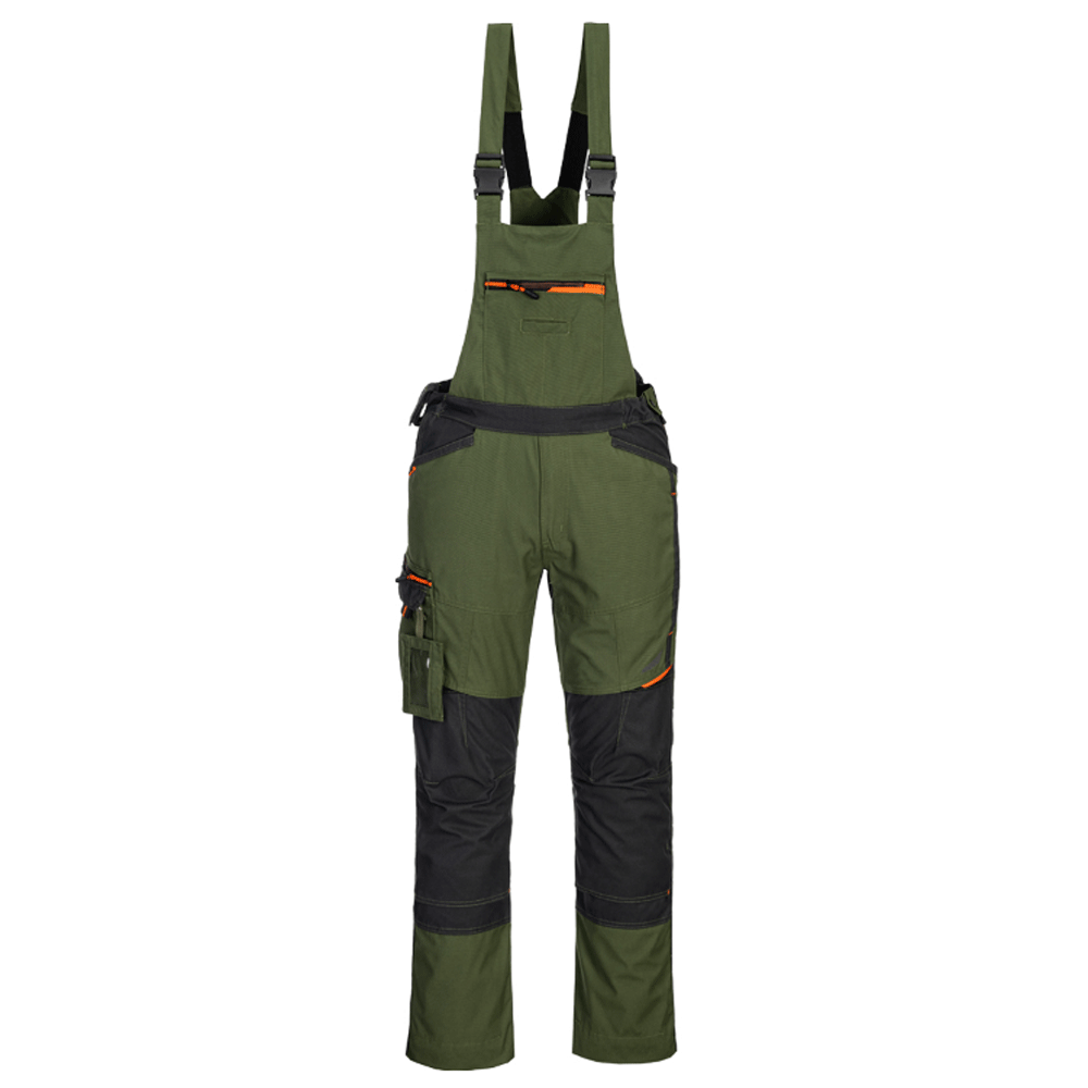 Portwest T704 WX3 Kneepad Work Bib and Brace Various Colours Olive Green