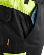 Blaklader 1448 Industry Stretch Kneepad Trousers Black/Hi-Vis Yellow