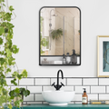 Rectangle Wall Mirror with Shelf 70 x 50 cm, for Living Room, Bedroom